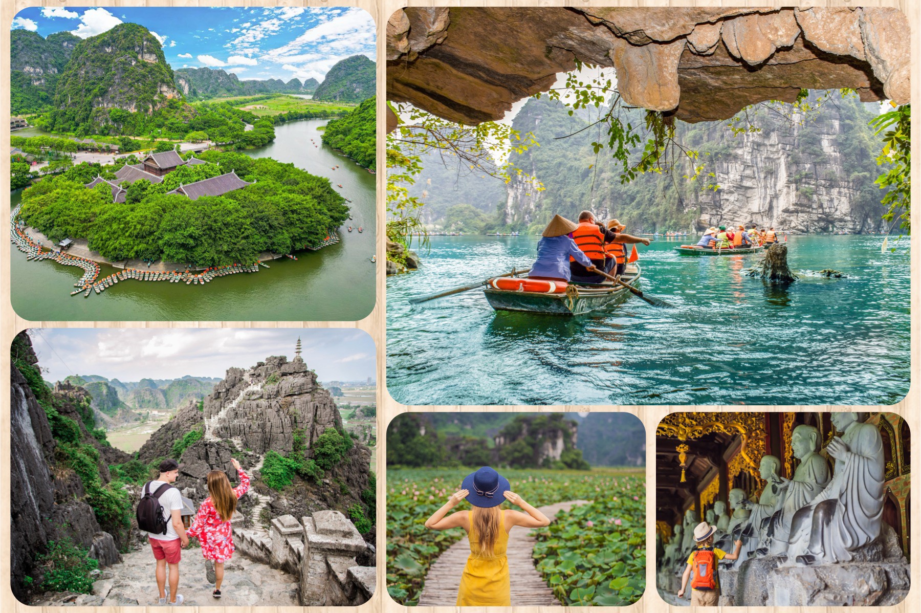 雄伟的长安 (Trang An) & 白亭 (Bai Dinh)，华闾 (Hang Mua) 一日游（河内出发）