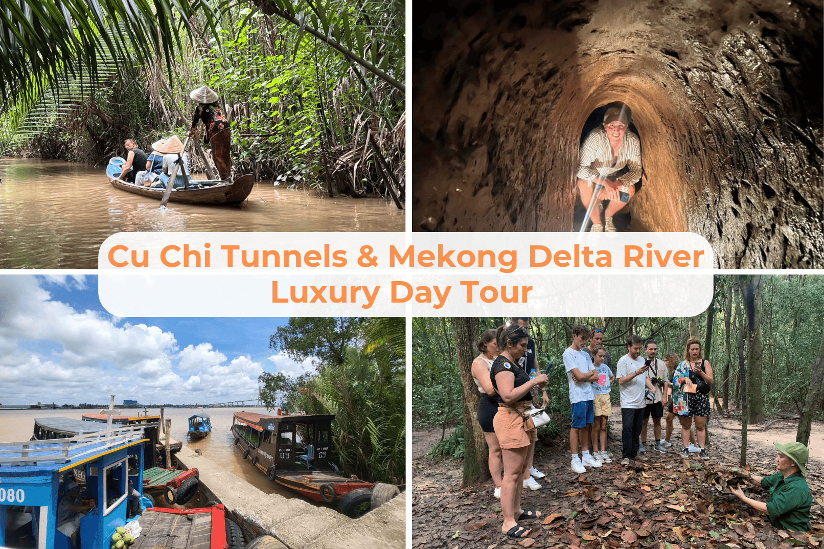 古芝地道 (Cu Chi Tunnels) 与湄公河三角洲 (Mekong Delta) 胡志明市出发豪华一日游