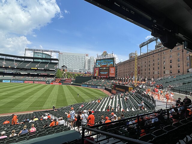 在金莺公园观看巴尔的摩金莺队棒球比赛