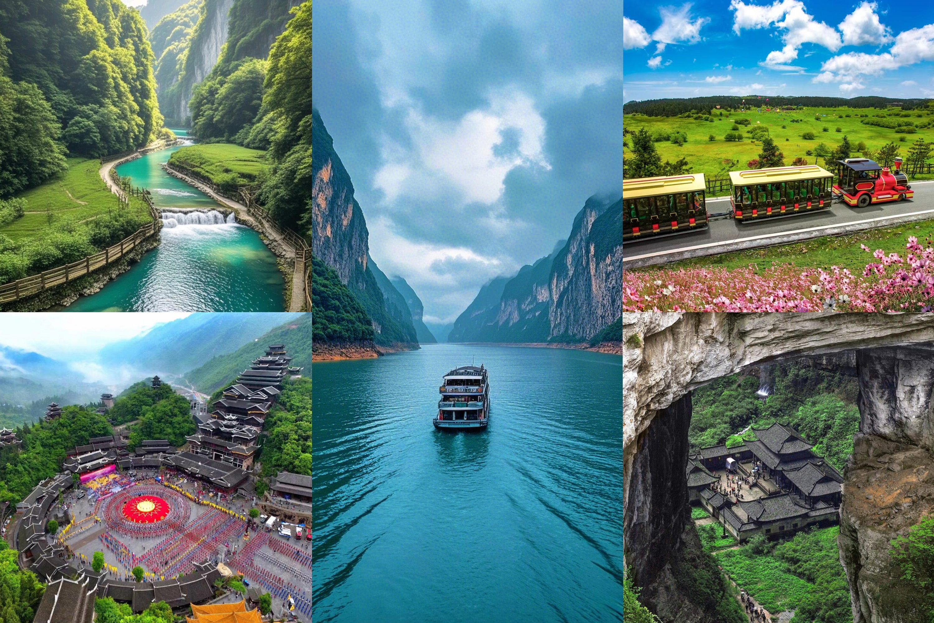 重庆高端纯玩3日游（赠送《印象武隆》、大型苗族歌舞夜秀+天生三桥+仙女山+乌江古镇+蚩尤九黎城+阿依河+特色美食+《变形金刚4》取景地）