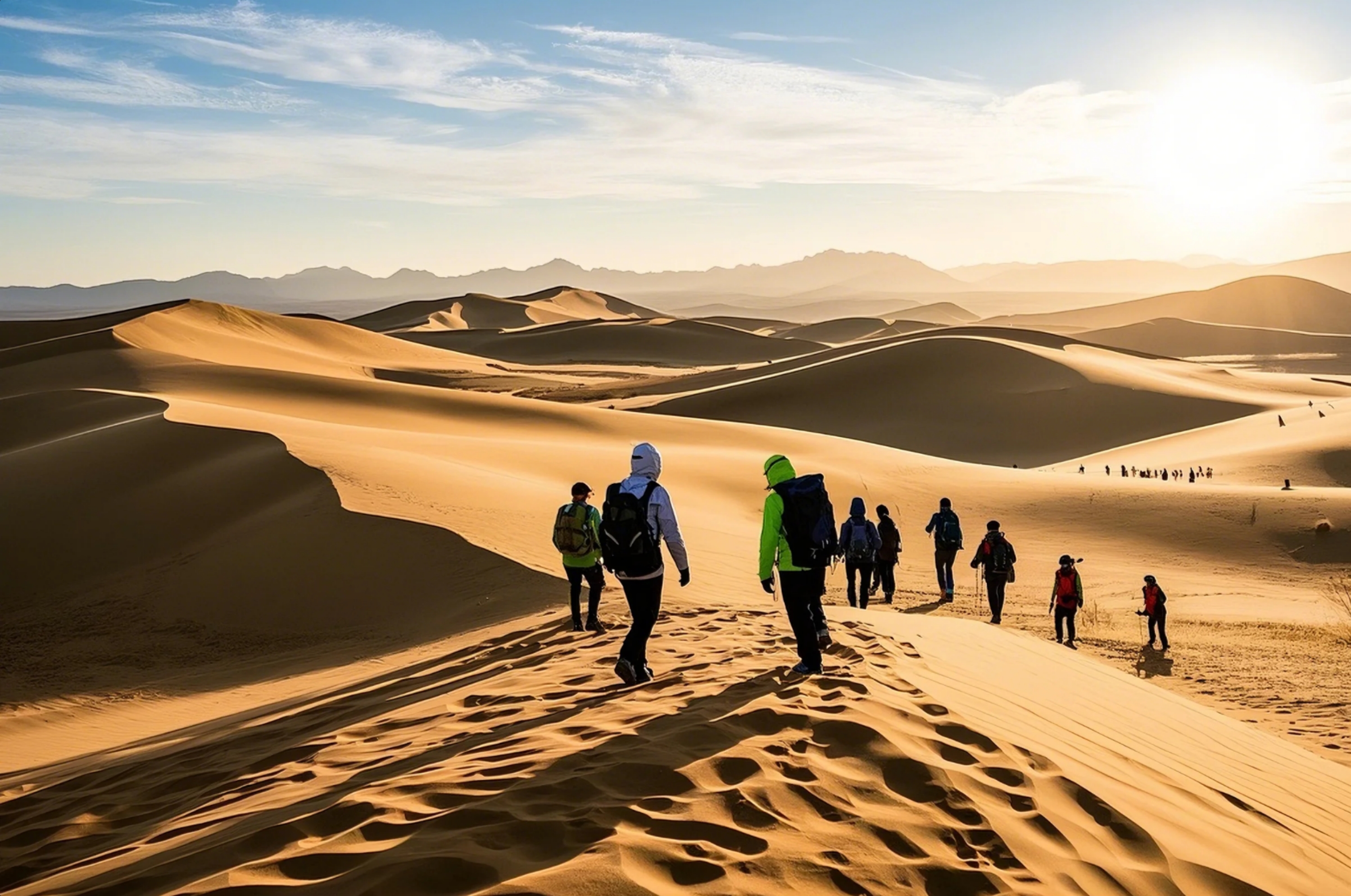 宁夏腾格里沙漠五湖连穿4日（大漠星空露营+52KM户外徒步+1人成团+通古淖尔苏木+小天鹅湖+乌兰湖+苏海图湖+太阳湖+太阳湖+高沙丘）