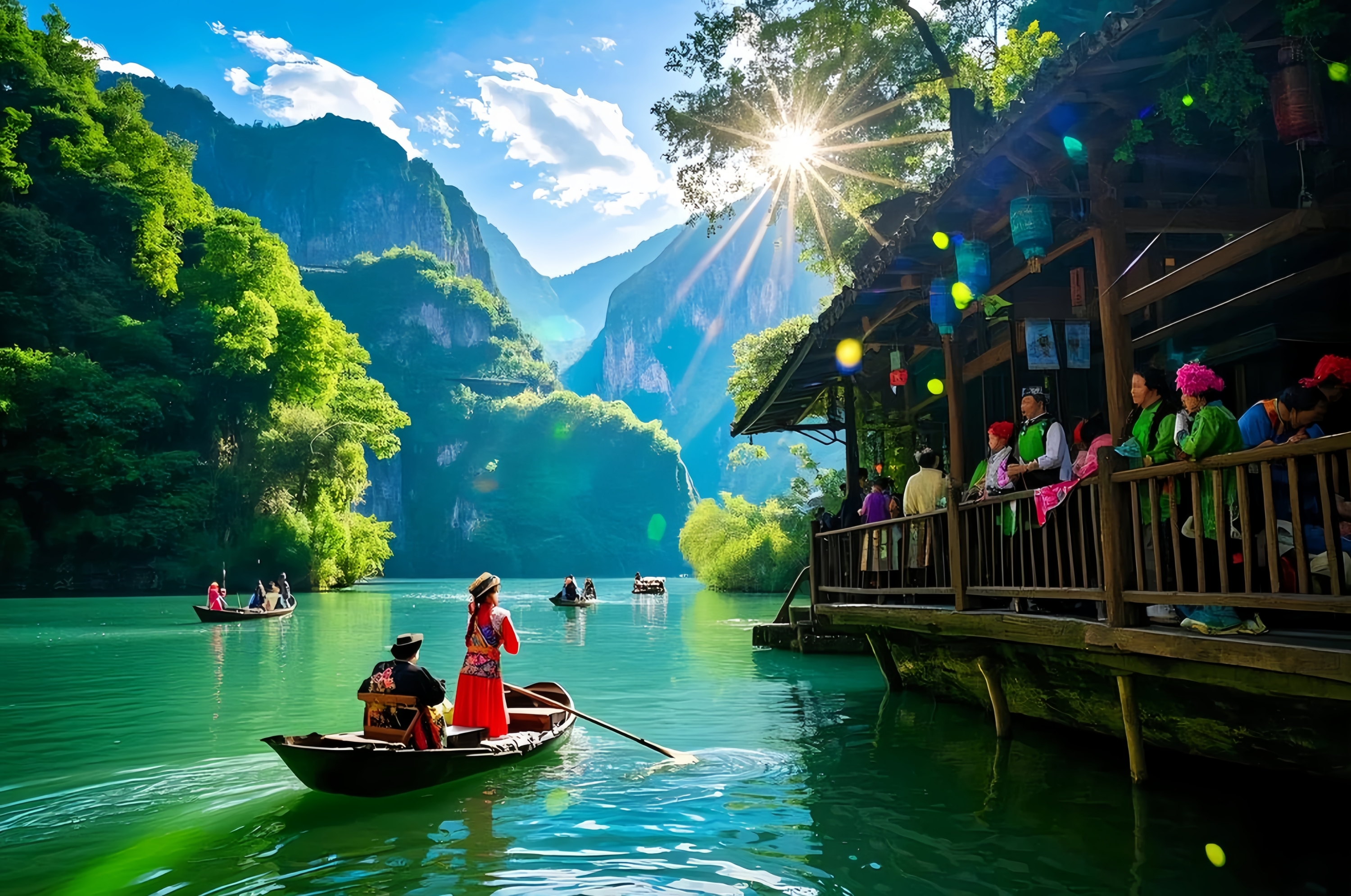 湖北宜昌 三峡人家1日游（三峡豪华游船+头等座+接送服务+土家婚嫁演出）