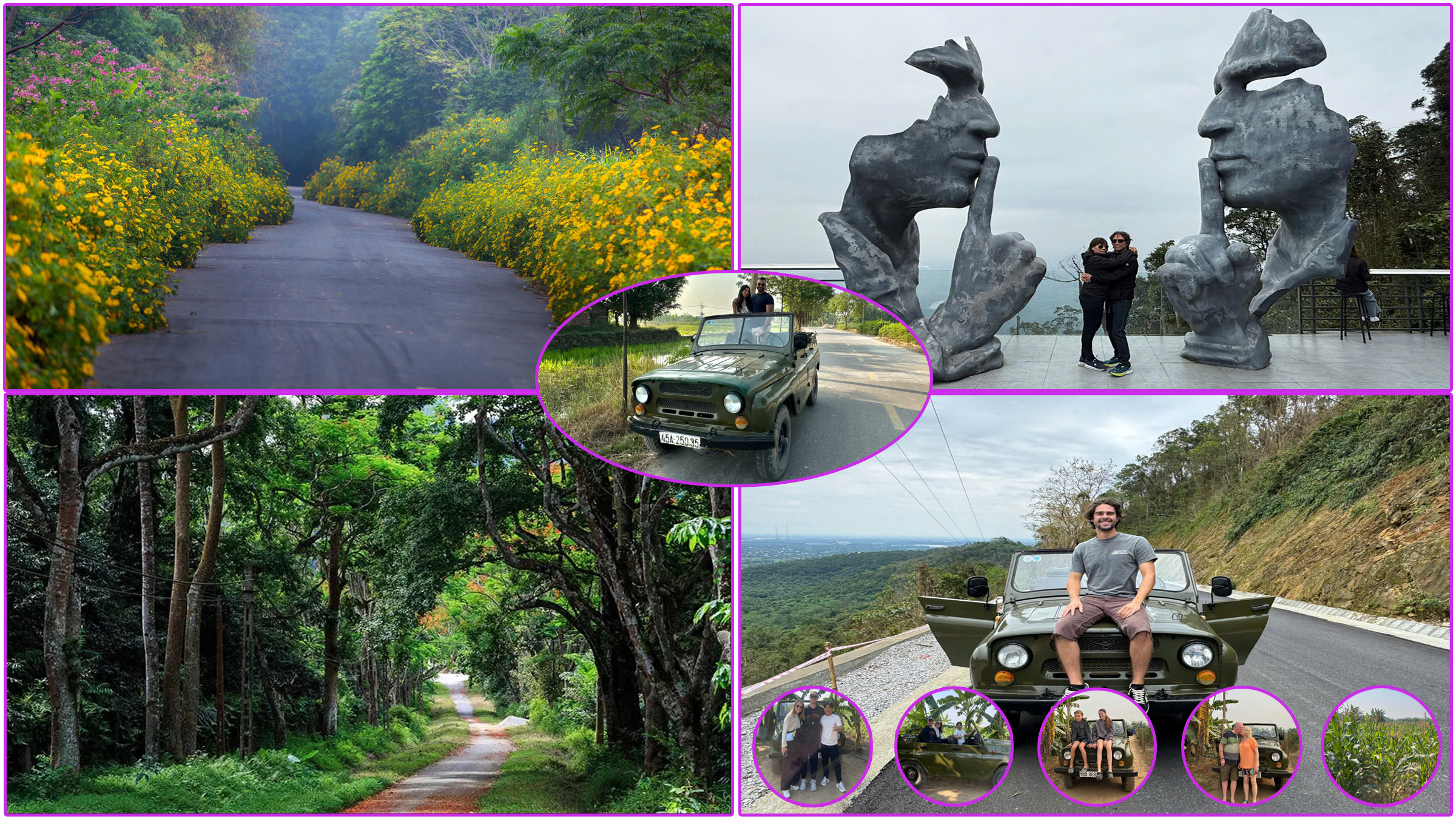 从河内出发乘坐吉普车进行巴维一日游