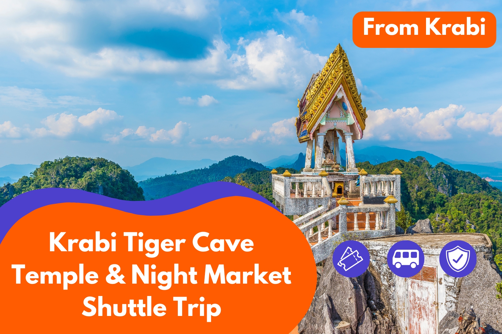 甲米虎穴寺和夜市往返接驳车之旅