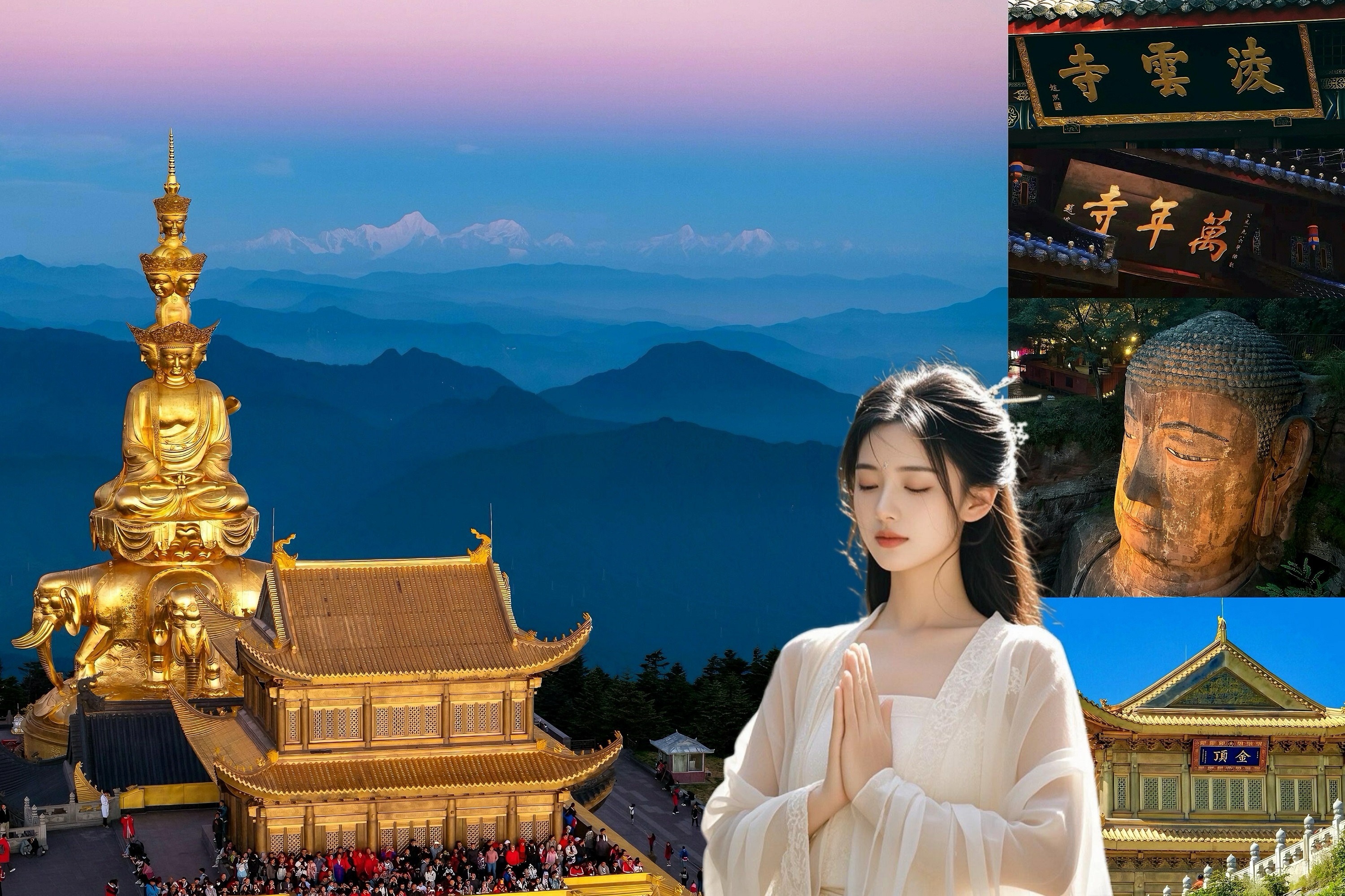 四川成都乐山大佛+峨眉山全景双遗2天1晚（20人精致躺平团：头等舱座驾+灵猴社交+玄学抱佛脚+川剧变脸秒治都市焦虑）