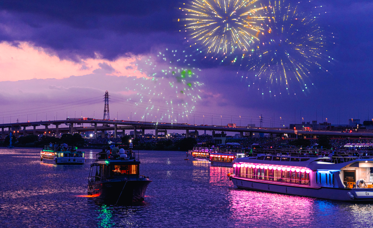 游船观赏 I 足立花火大会 I 和牛寿喜锅&传统日式表演&免费软饮&赠送小吃（东京）