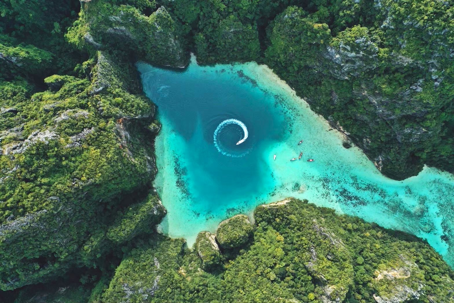 普吉岛：快艇双体船皮皮岛一日游 (Phuket: Phi Phi island Day Tour by Speedboat Catamaran)