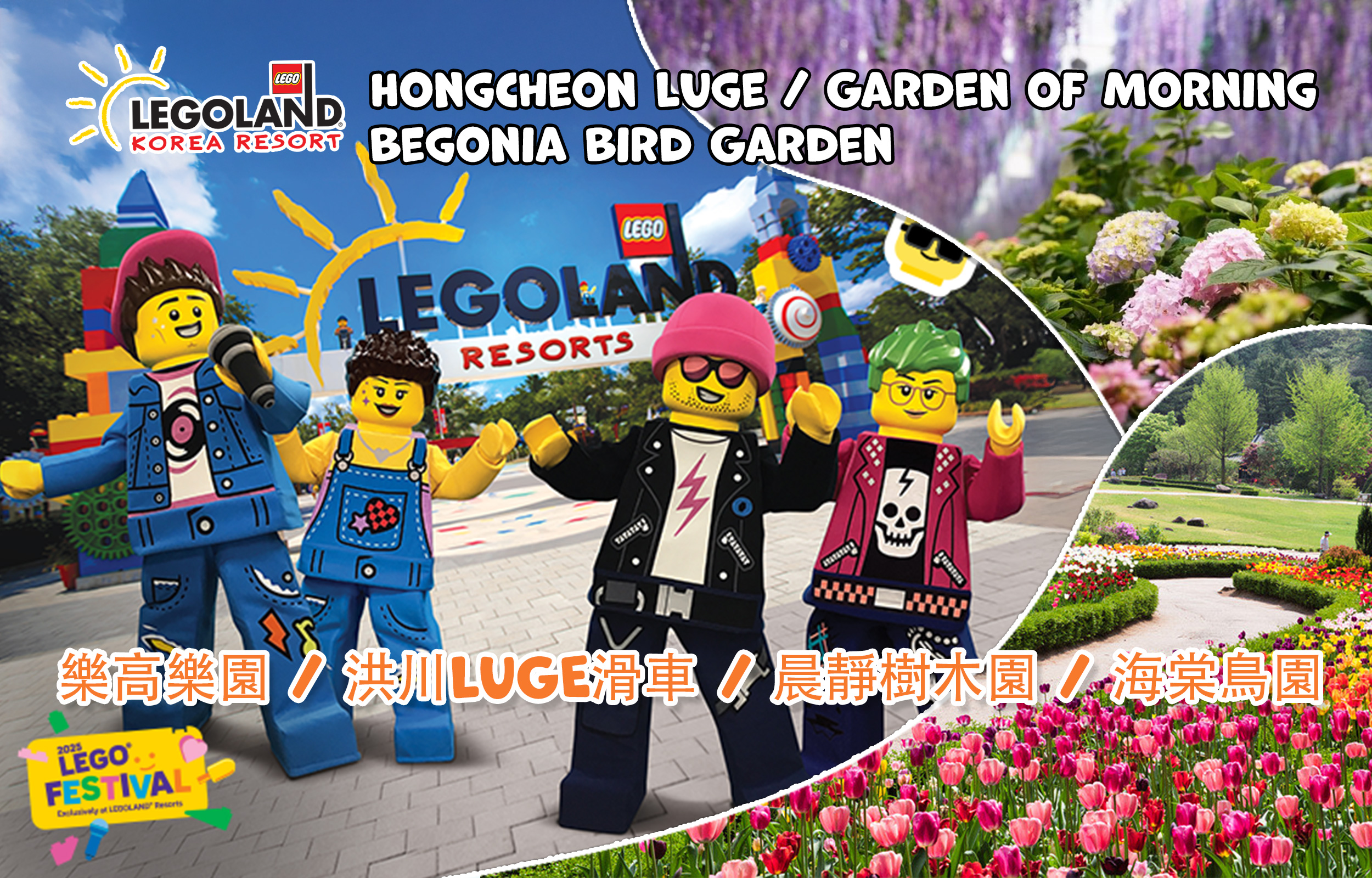 晨静树木园 + 乐高乐园或洪川雪橇世界