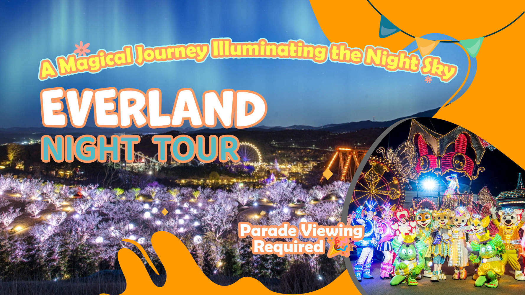 首尔爱宝乐园 (Everland) 夜间导览，包含所有费用
