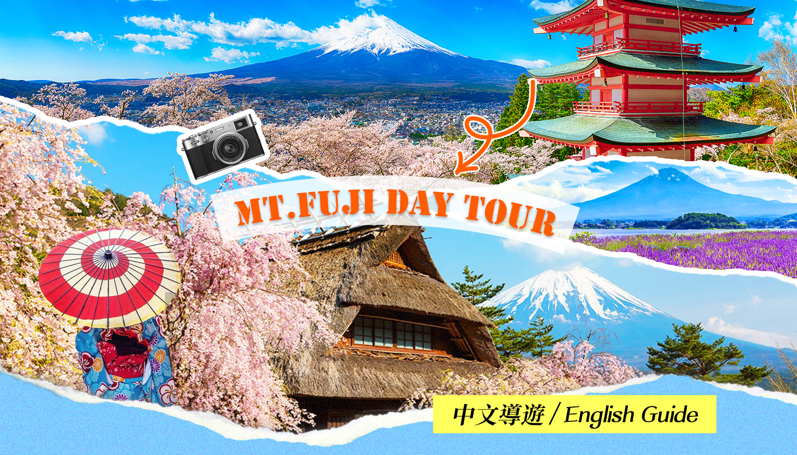  富士山一日游 网红打卡景点 | 新仓山浅间公园、西湖疗愈之里根场、忍野八海、河口湖大石公园 | 随机赠送好运信物 （东京出发）