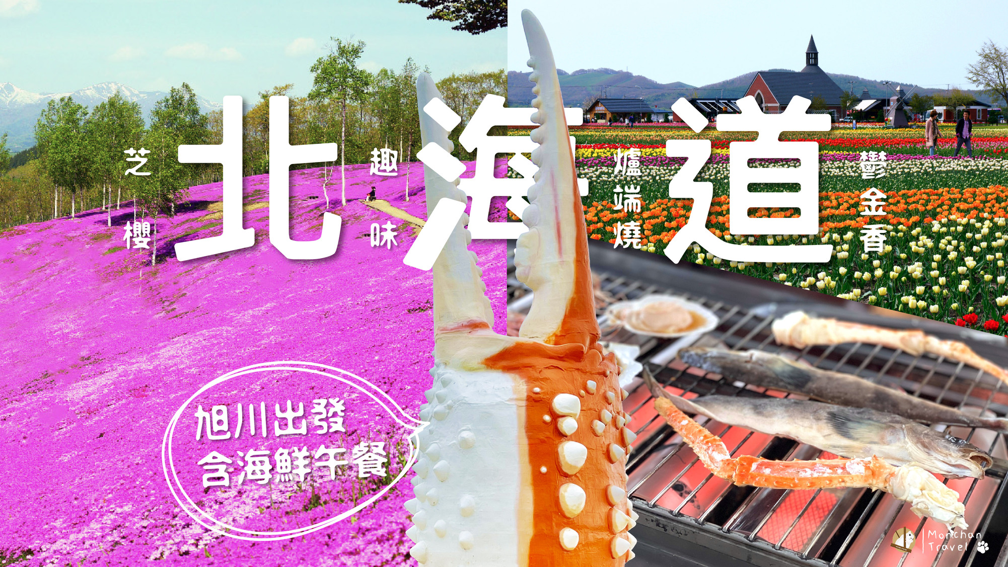 北海道: 泷上芝樱公园＆上涌别郁金香公园 (含北海道海鲜炉端烧) - 旭川出发