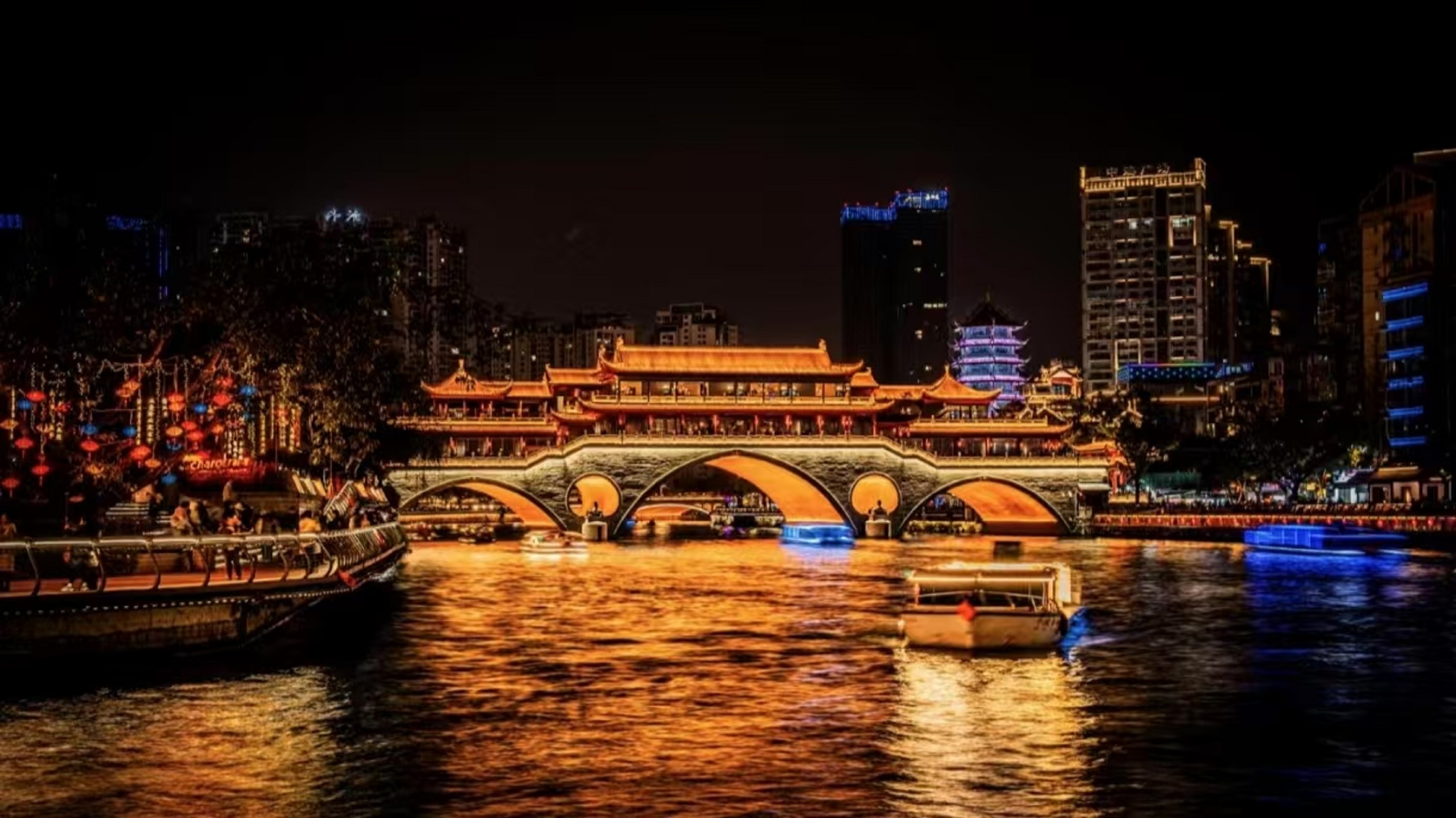 锦江游船-精选成都必打卡夜游点，乘船游览成都绝美夜景名片