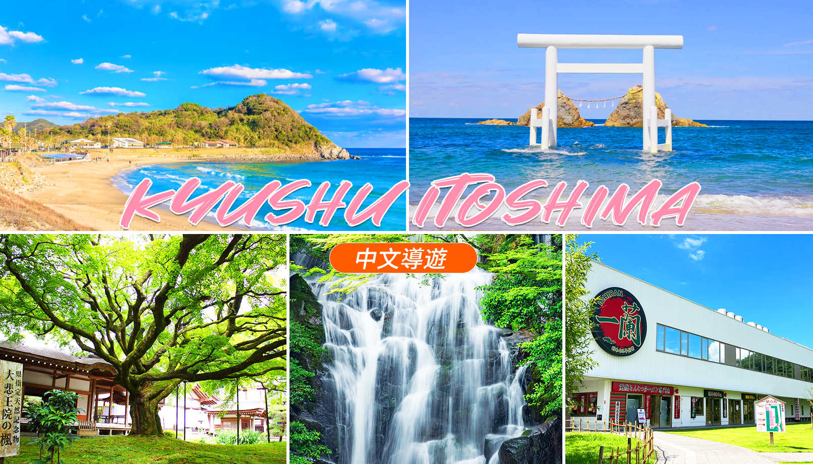 九州糸島｜白丝瀑布·雷山千如寺·一蘭拉面之森·樱井二见浦 夫妇岩一日游｜福冈出发