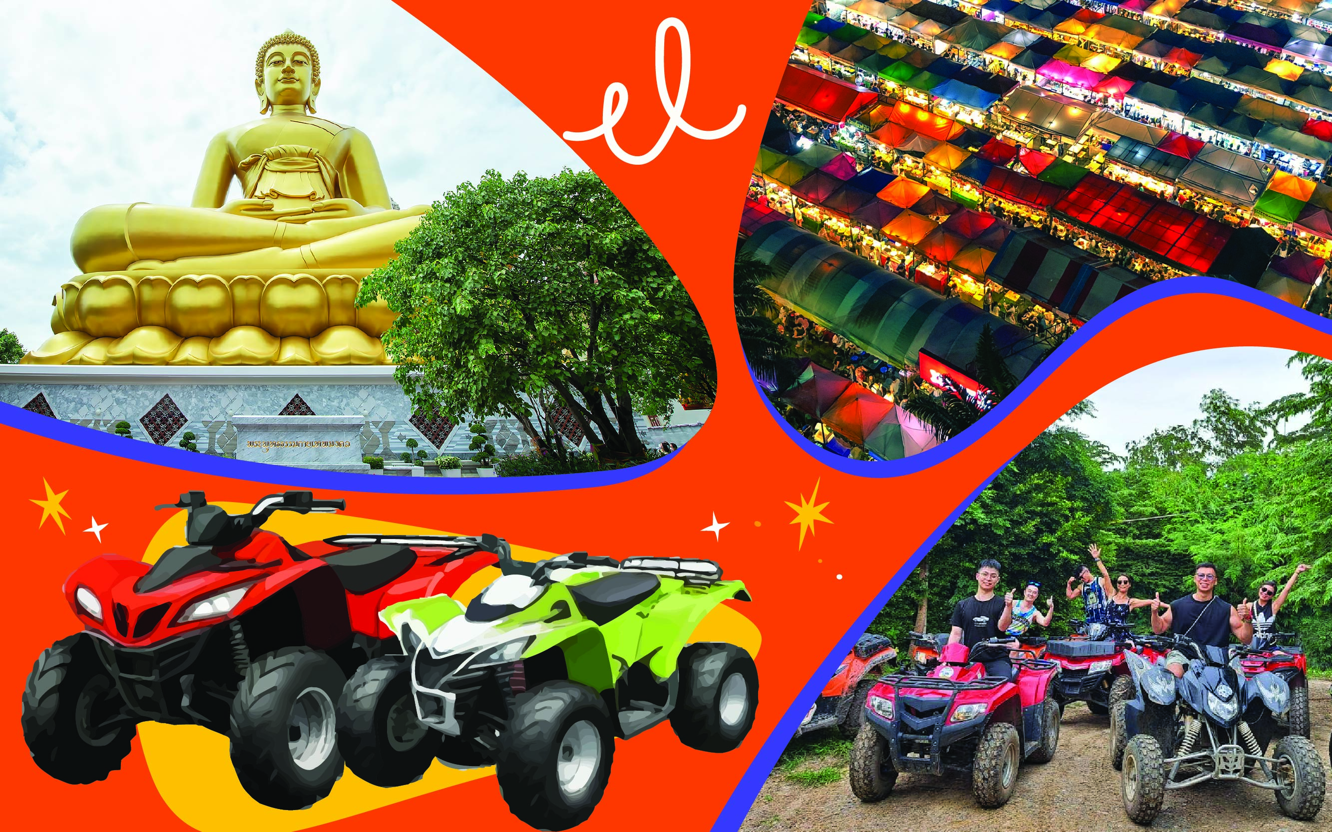 曼谷Wat Pak Nam ATV & 夜市半日游