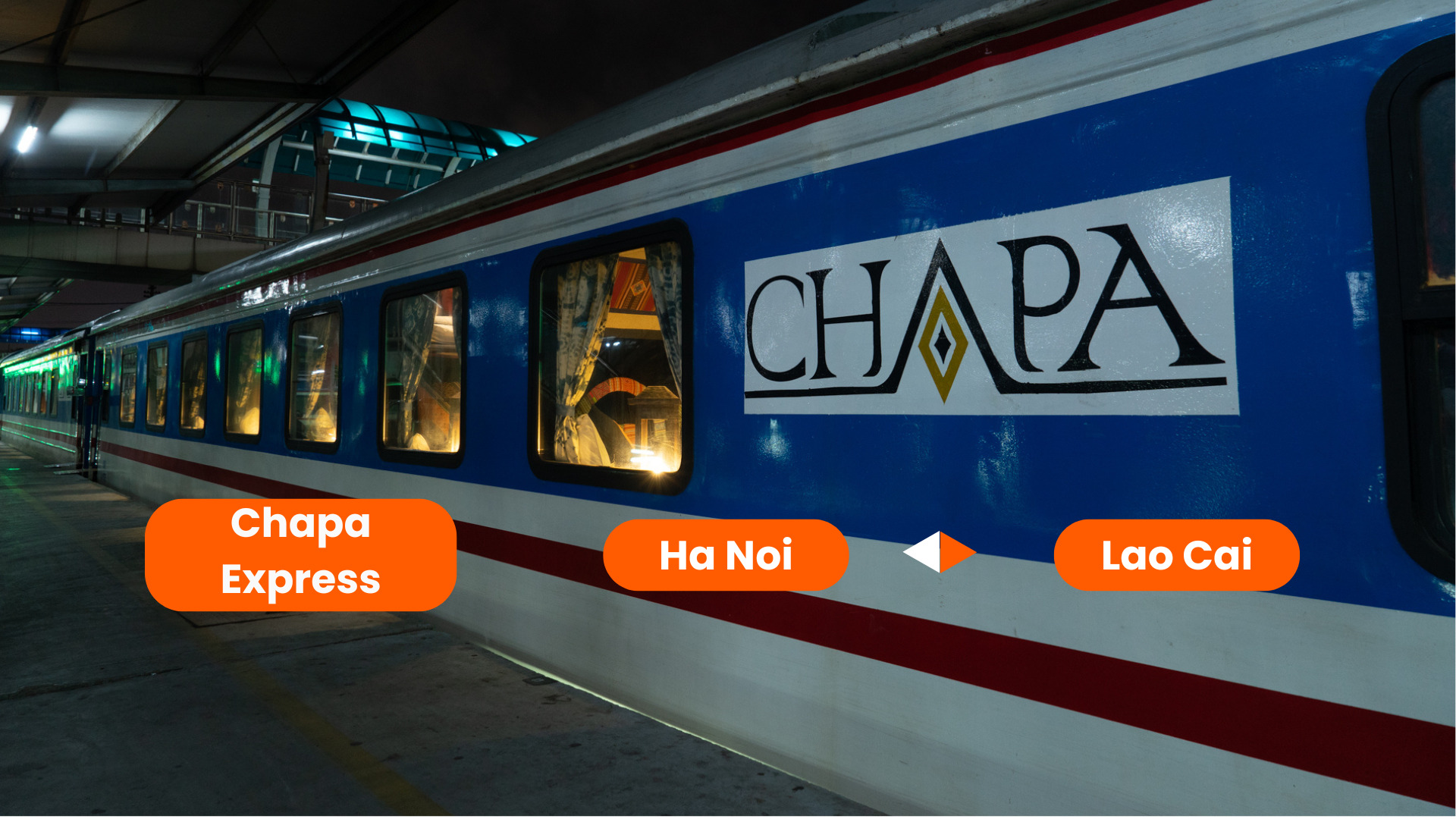 河内 (Hanoi) 至老街 (Lao Cai) 由 Chapa Express 营运的卧铺火车