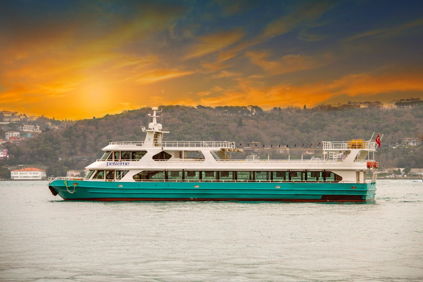博斯普鲁斯海峡日落巡游（Bosphorus Sunset cruise），提供可选饮料和小吃