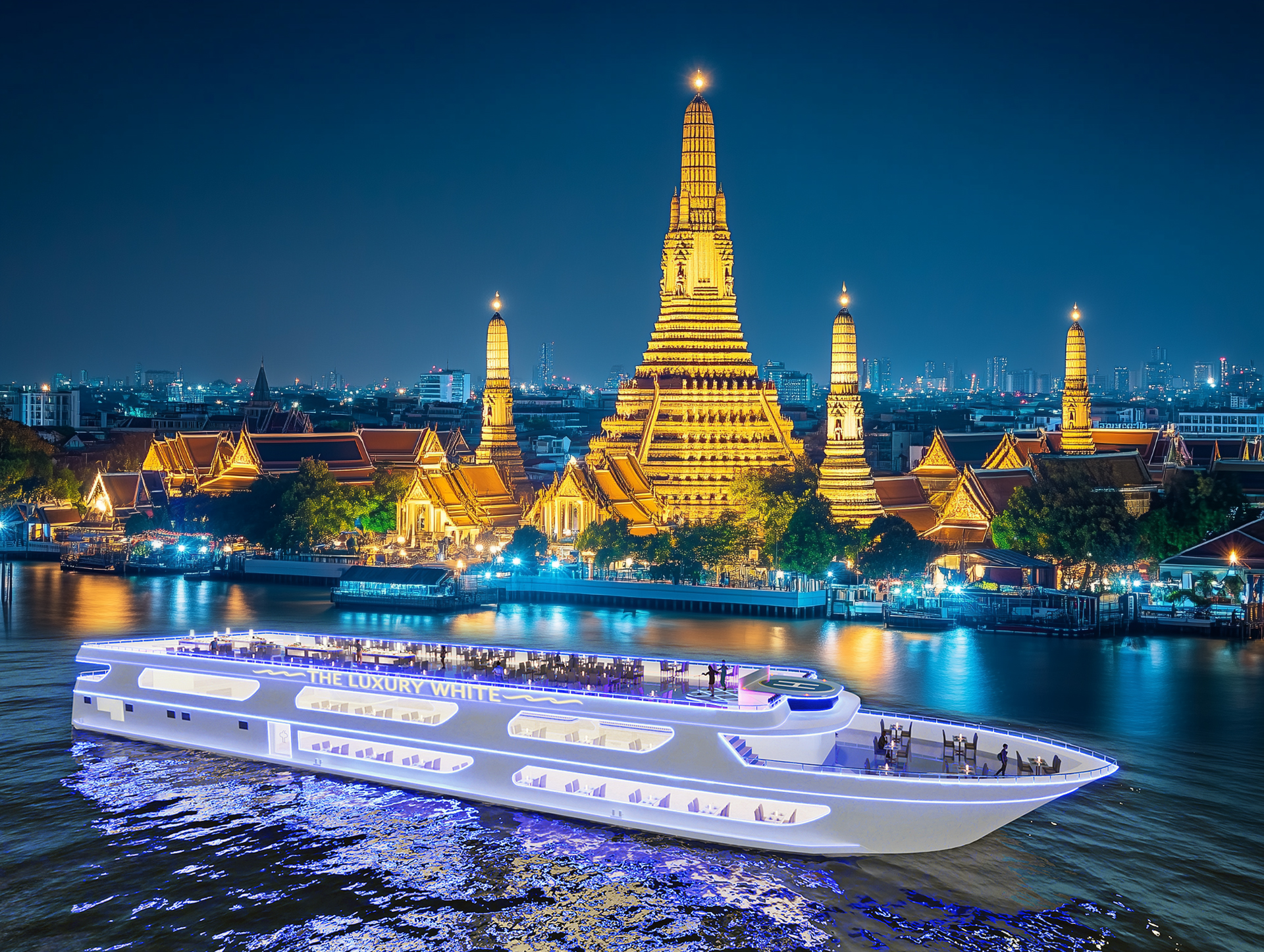 曼谷豪华白色游轮晚餐（The Luxury White Dinner Cruise in Bangkok）