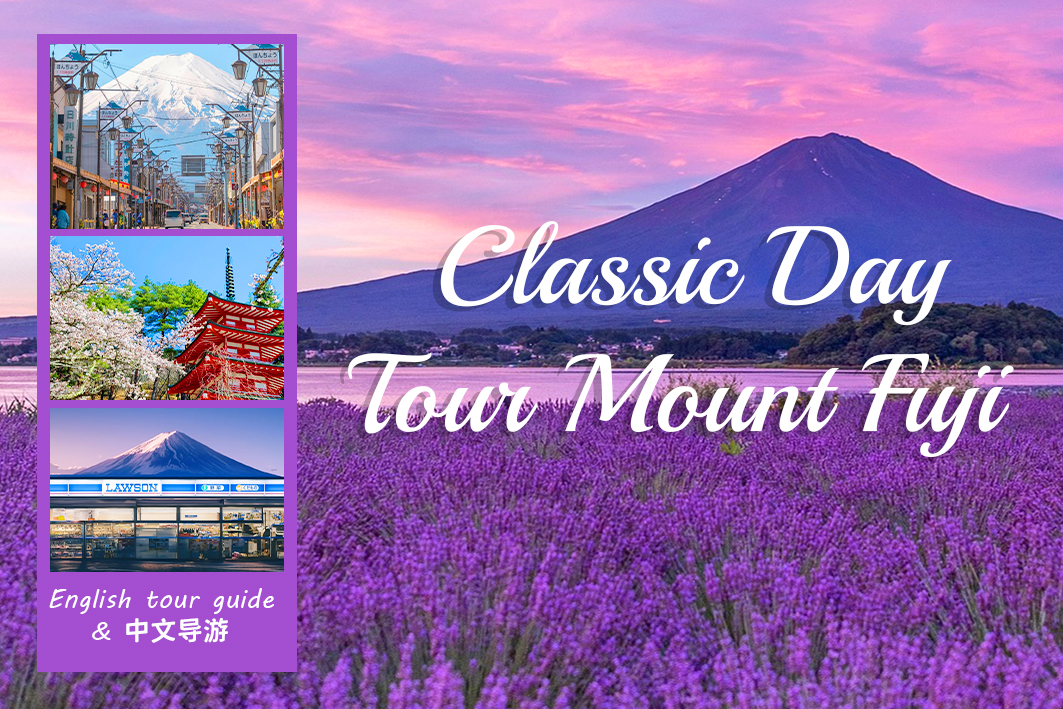 富士山六景热门打卡拍照一日游｜浅间公园&日川时计店&忍野八海&河口湖&罗森便利店&山中湖喂天鹅（多种语言可选）