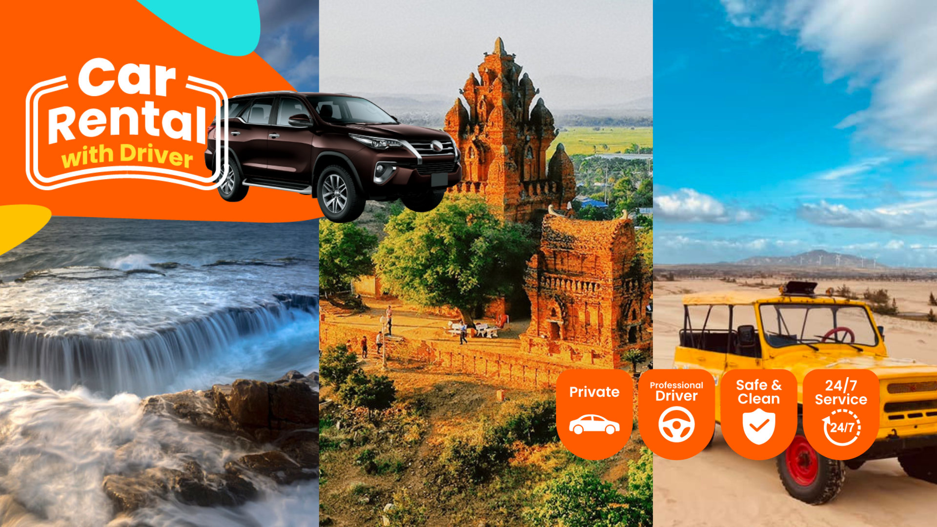 芽庄包车（司机接送）至金兰湾 / 潘切 / 巴和 / 禄悦