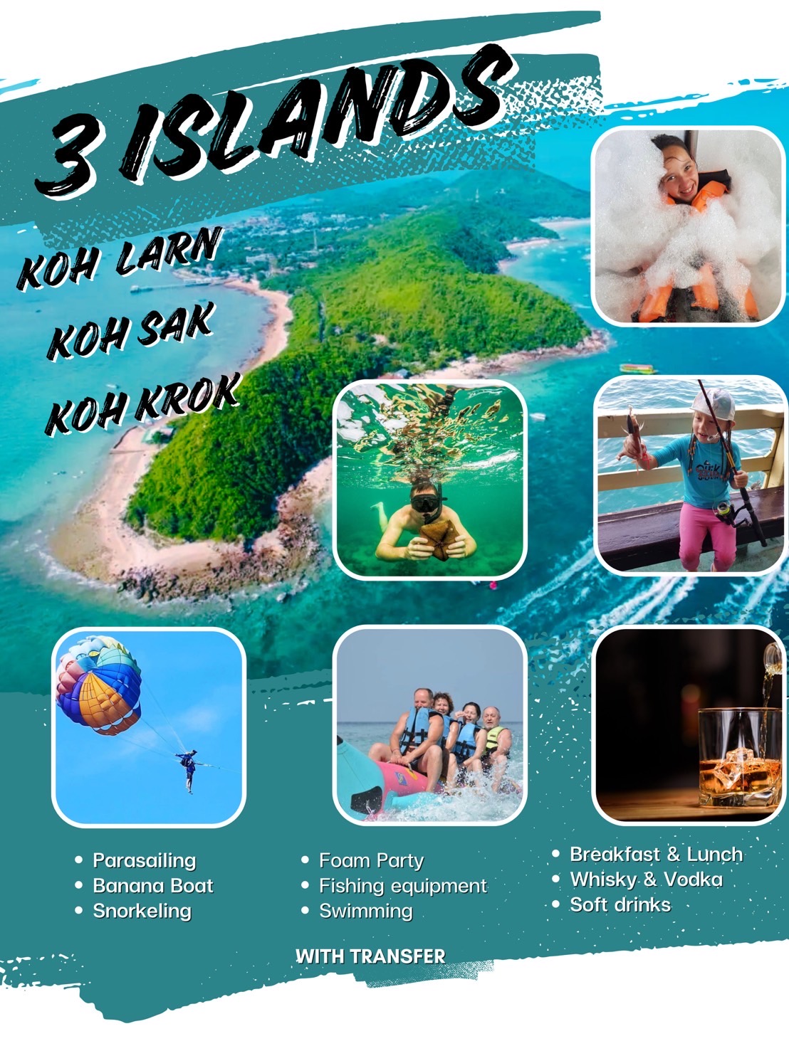 芭提雅三岛一日游 (3 Islands Pattaya Day Tour)