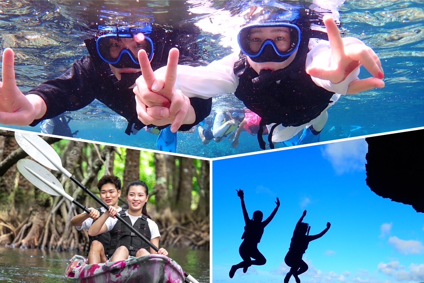 石垣岛 1日红树林立桨 / 独木舟 & 青之洞窟浮潜体验