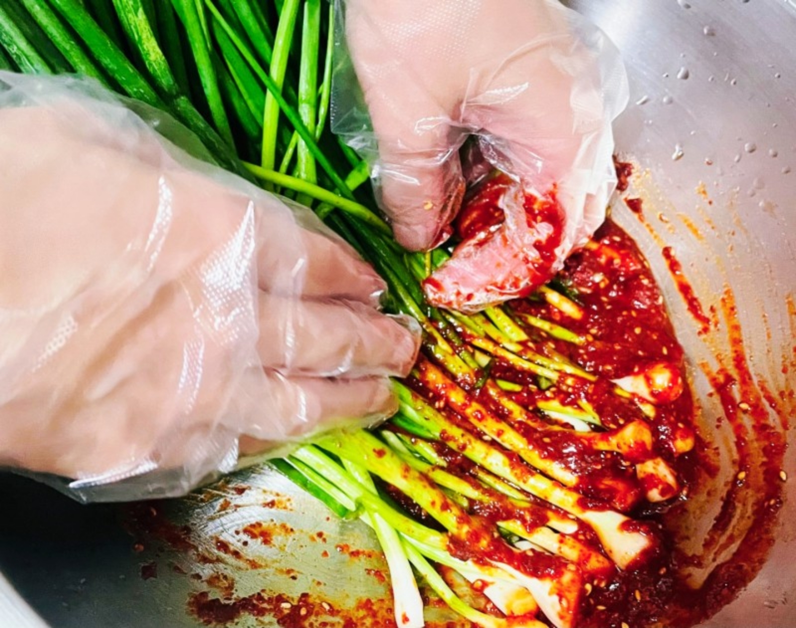 釜山鱿鱼丝制作韭菜辛奇