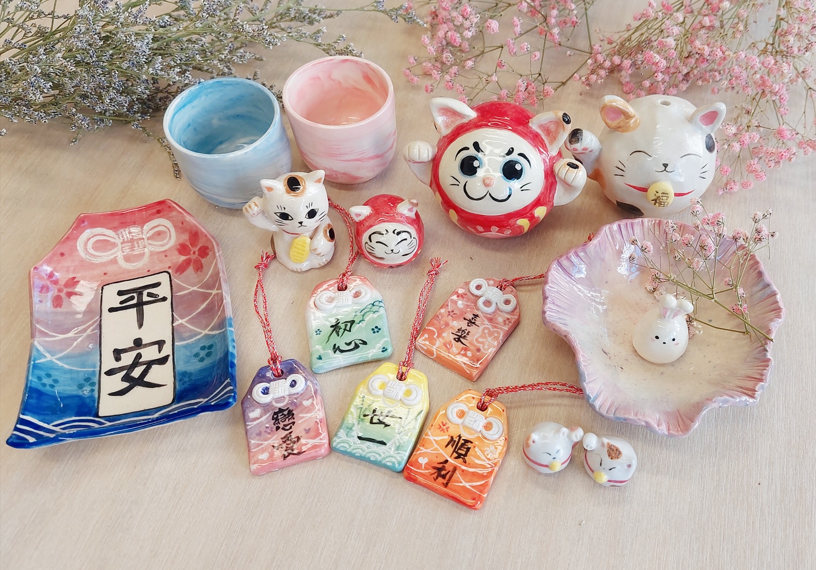 【买一送一】御守/达摩/招财猫工作坊｜陶瓷面授或线上礼物制作｜太子