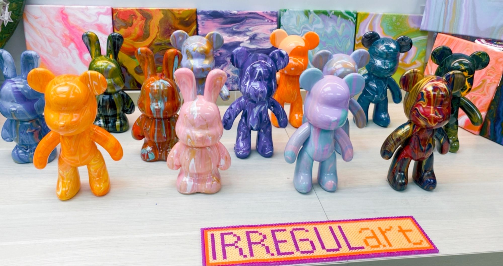 IRREGULart - 流体艺术工作坊｜流体艺术熊仔｜流体艺术兔仔｜流体艺术挂钟｜流体画｜尖沙咀