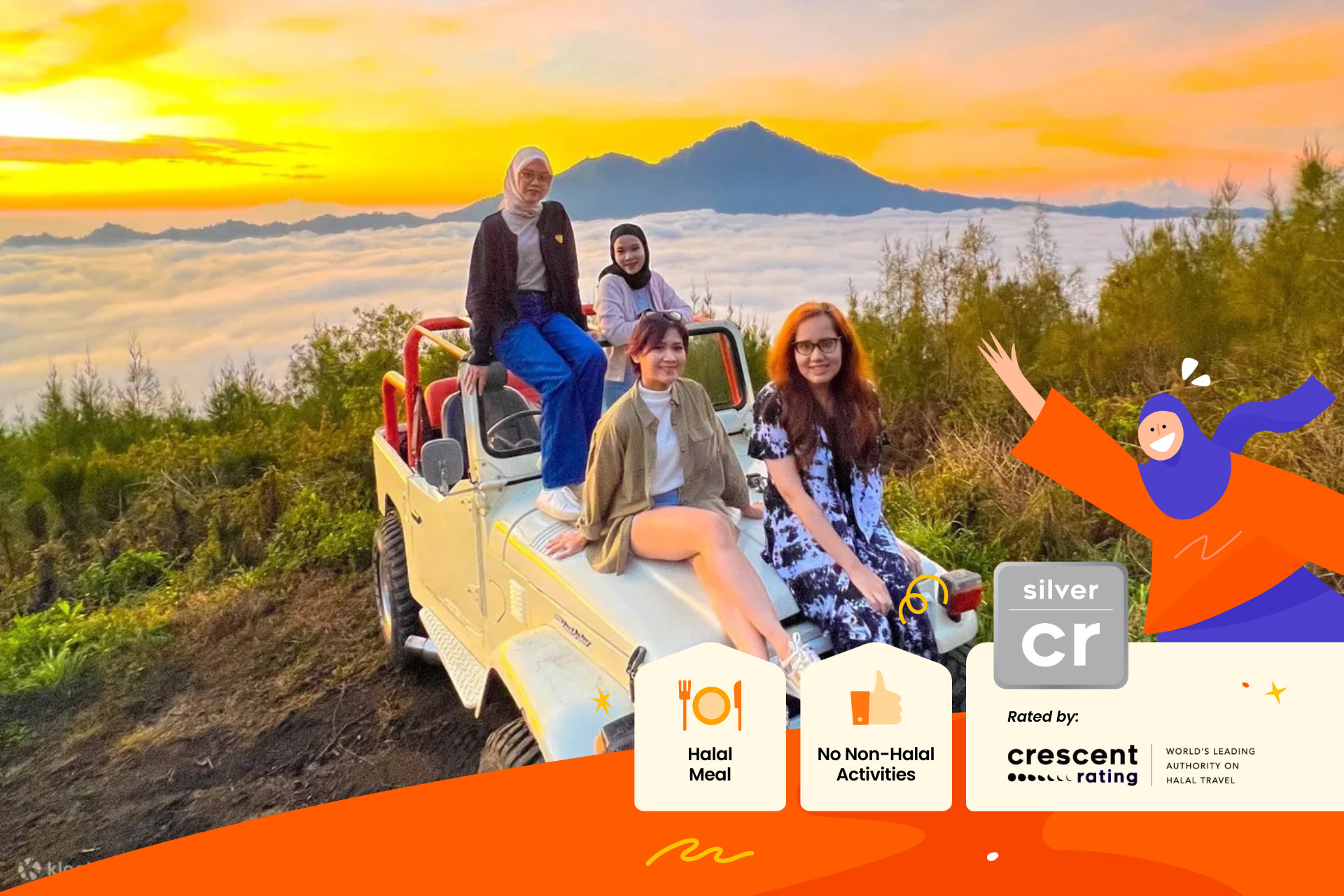 【穆斯林友好】巴厘岛巴杜尔山徒步 & 吉普车之旅