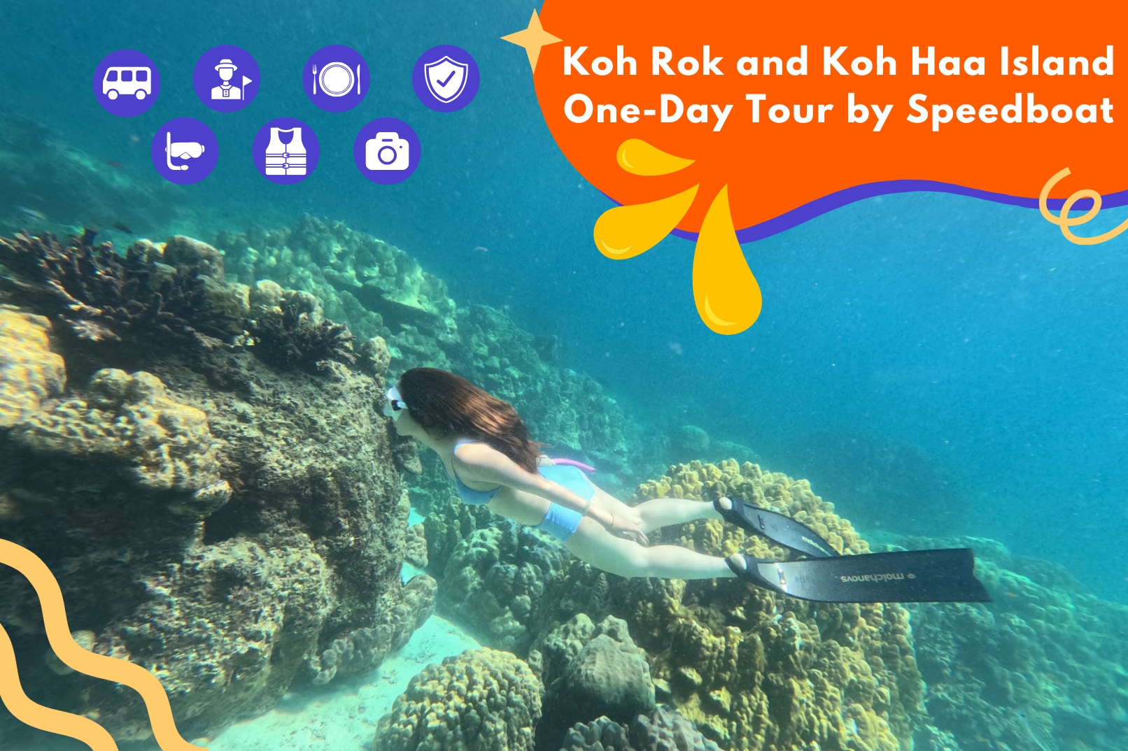 Koh Rok & Koh Haa岛一日快艇之旅