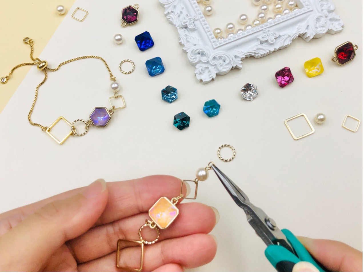 台北｜一日饰品设计师｜DIY手作课程｜水晶珍珠饰品系列｜可宅配材料包