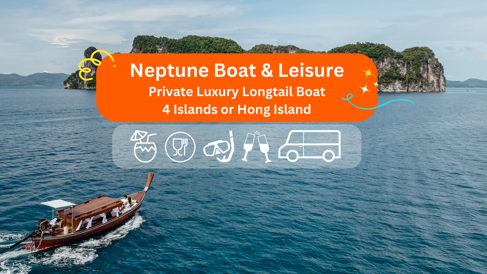 甲米私人豪华长尾船巡游体验（Neptune Boat & Leisure提供）