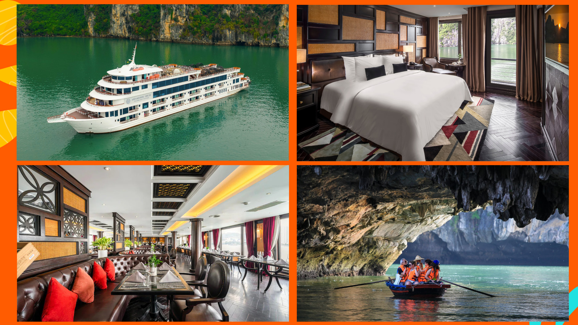 【路线2】2天1夜 下龙湾豪华游船之旅（Ambassador Cruise提供）