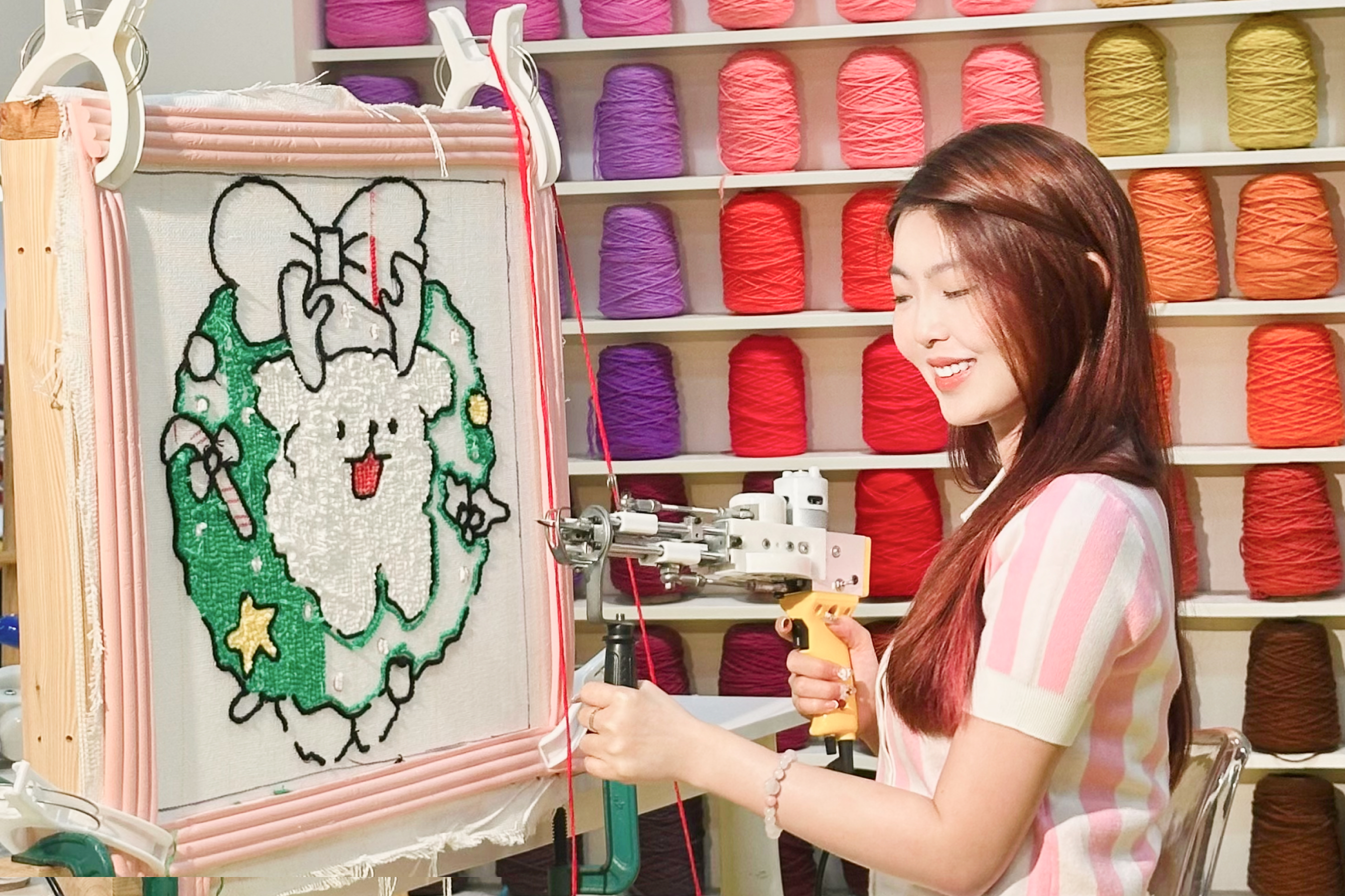 新加坡簇绒（Tufting）制作体验（Anna Craft Creative提供）