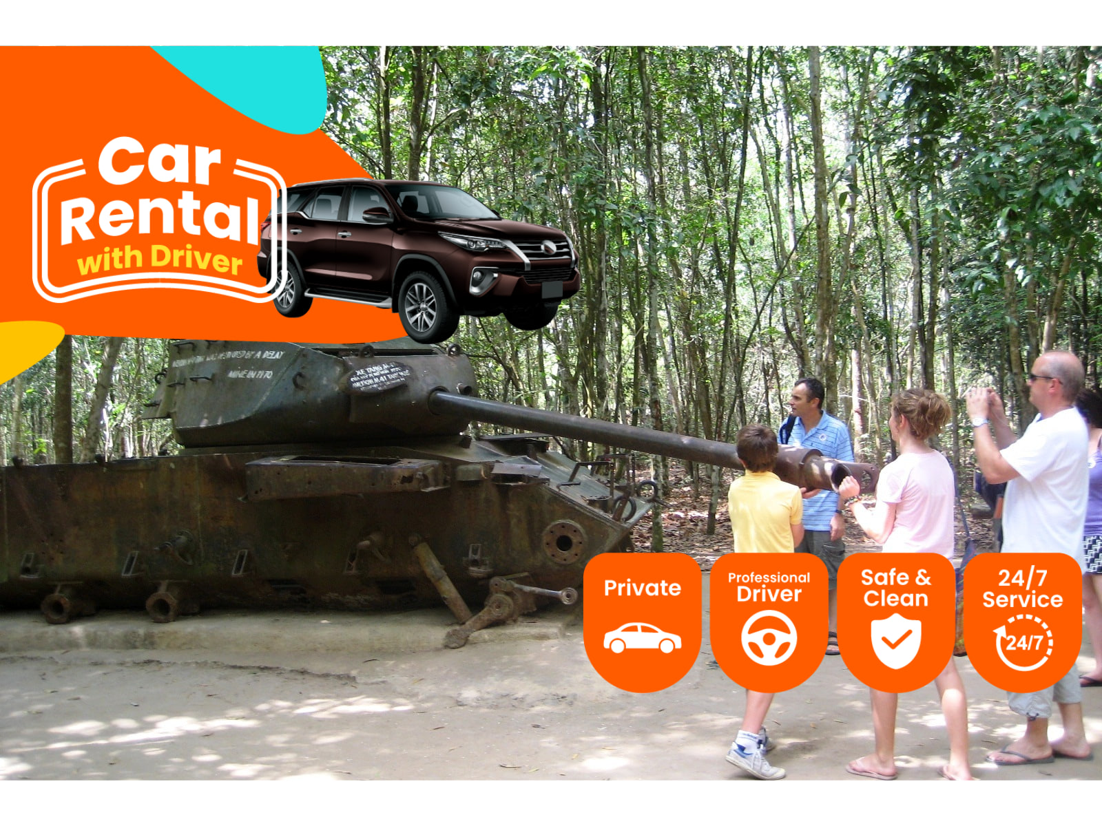 私人往返接送 胡志明市区至古芝隧道