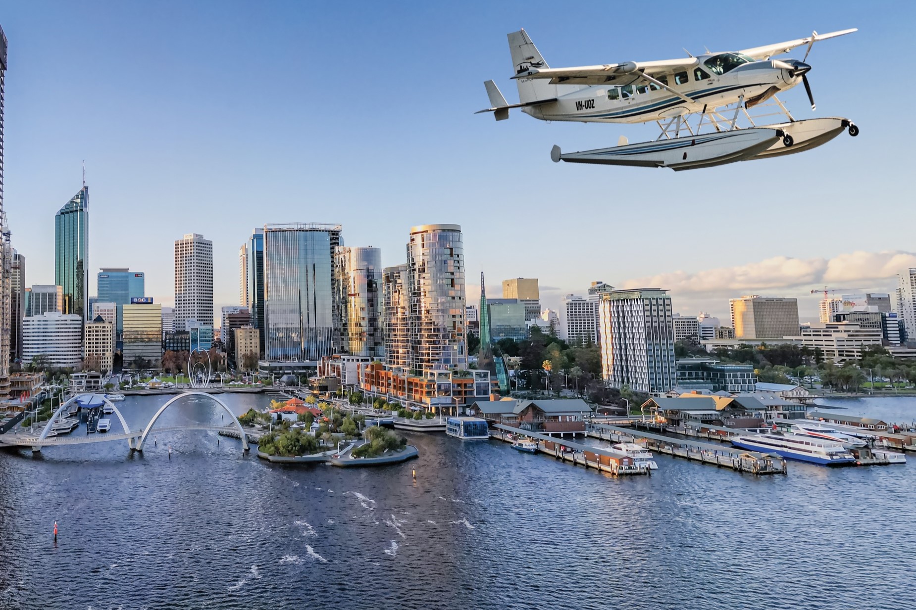 伯斯水上飞机市区观光飞行体验