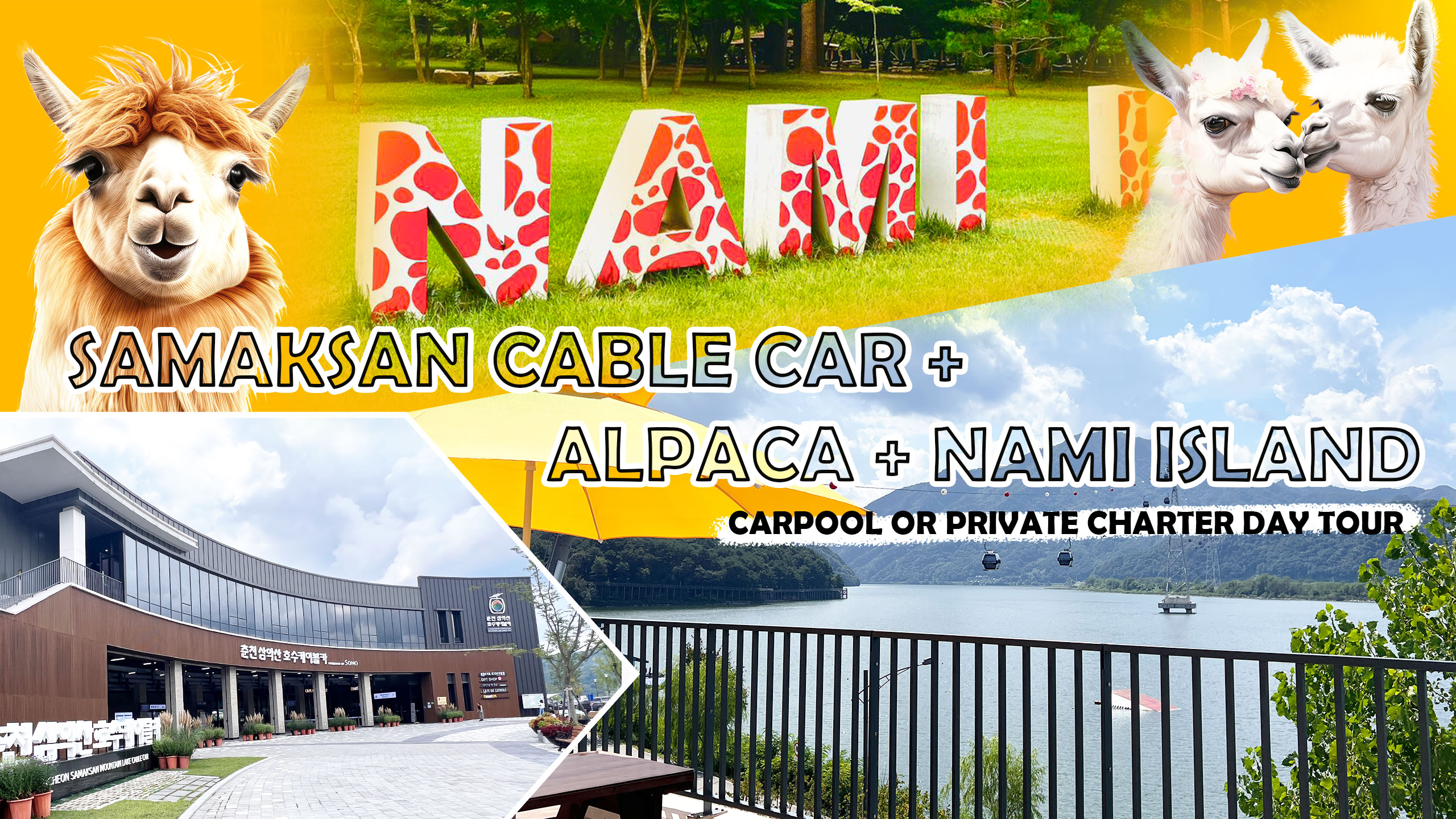 南怡岛 & 春川三岳山湖缆车衣岩湖站 观光 一日游