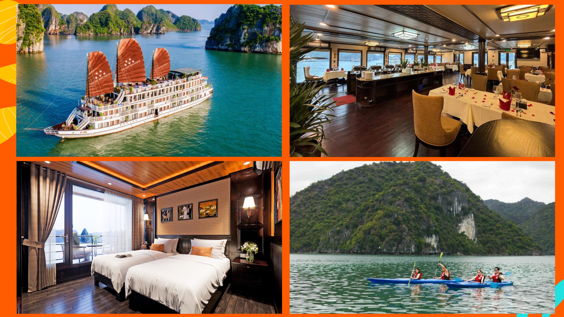 【路线2】下龙湾2天1夜游轮之旅（五星级Arcady Boutique Cruise）