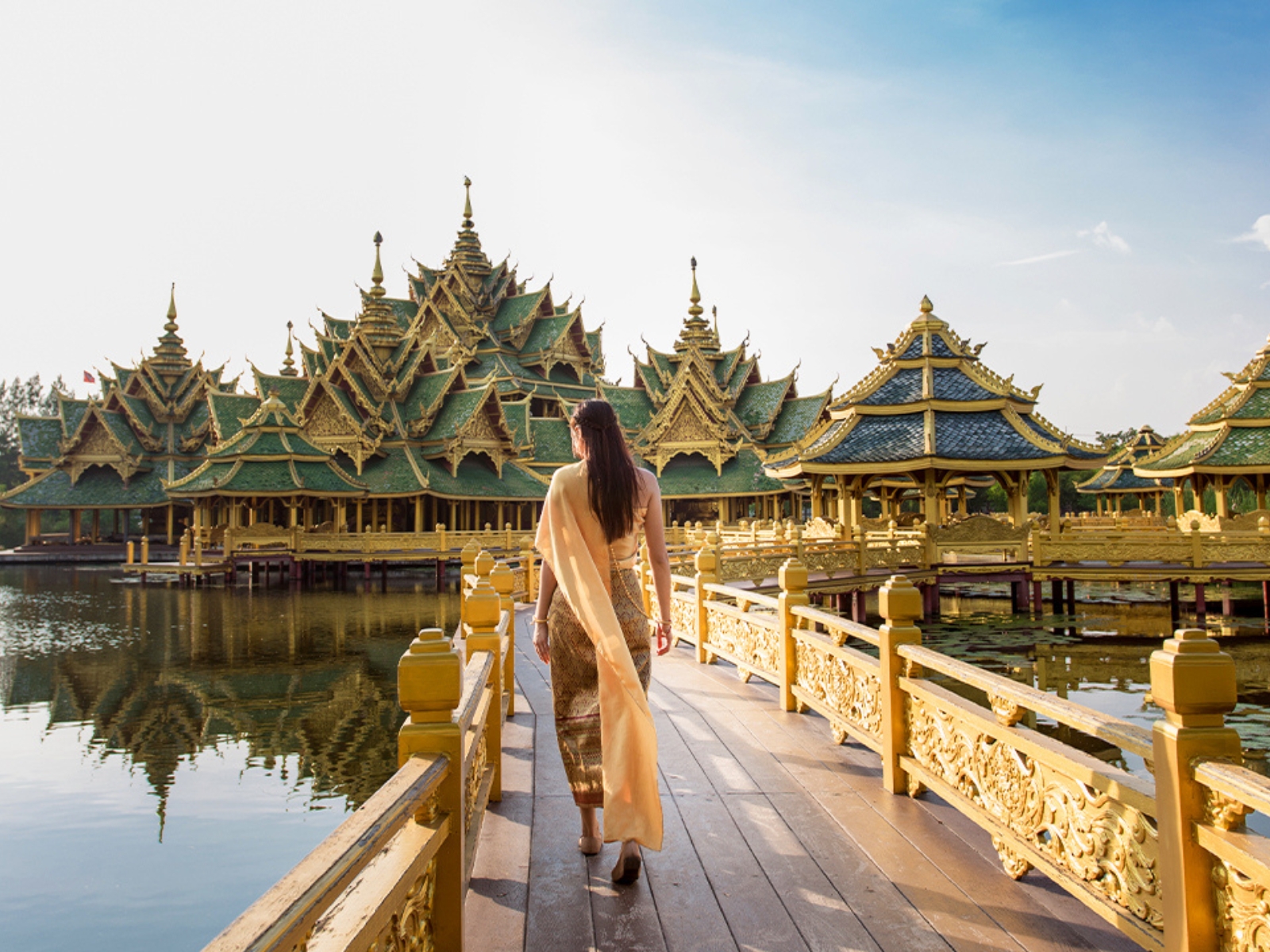 曼谷历史景点之旅：暹罗古城76府＆水门寺＆三头象神博物馆