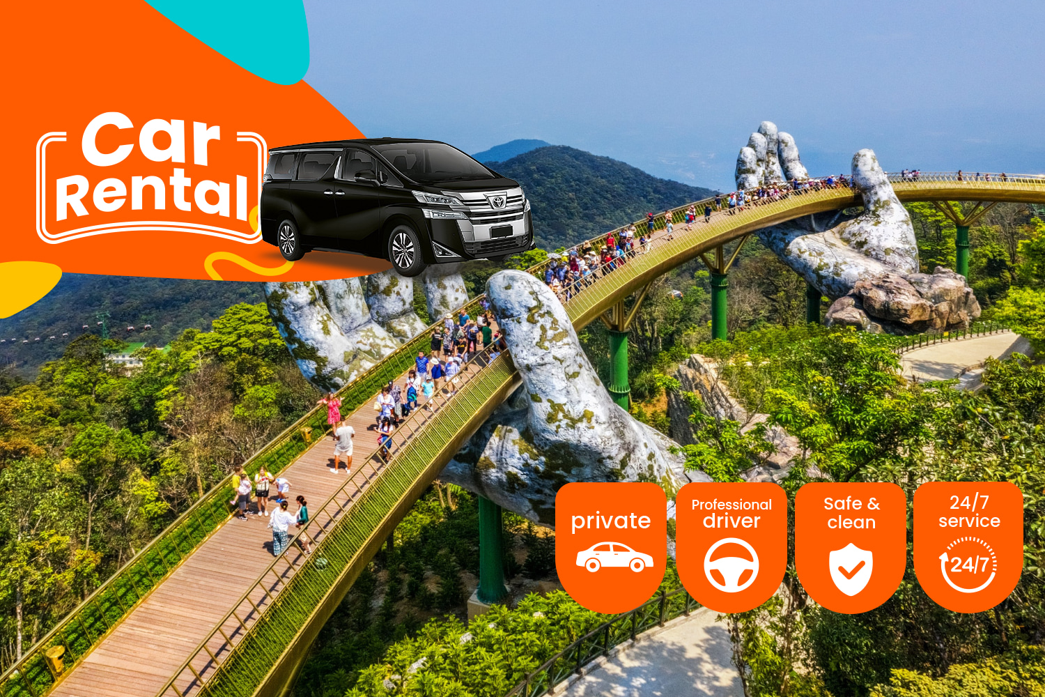 岘港私人接送：巴拿山