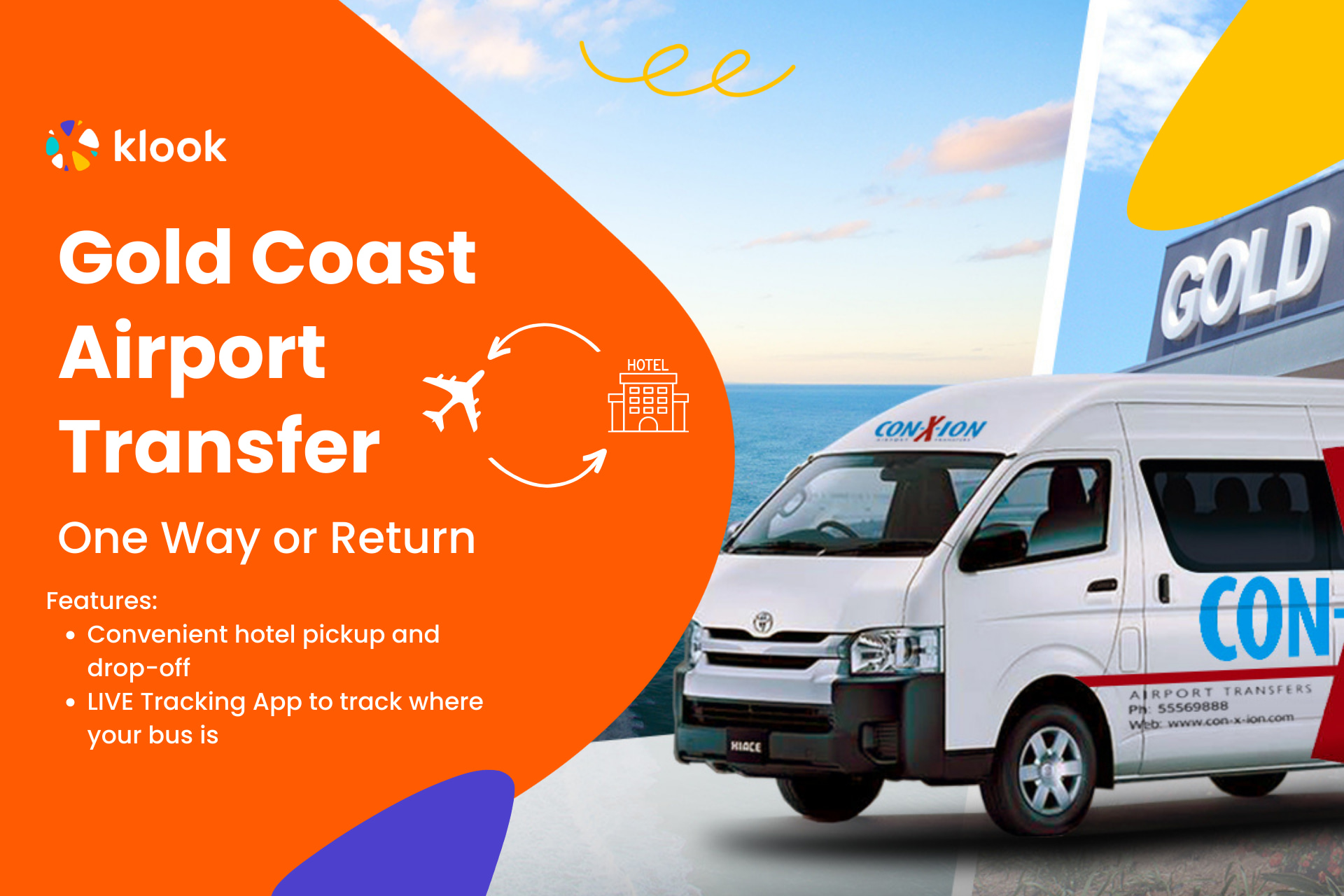 共乘机场接送 黄金海岸机场（OOL）至黄金海岸市区