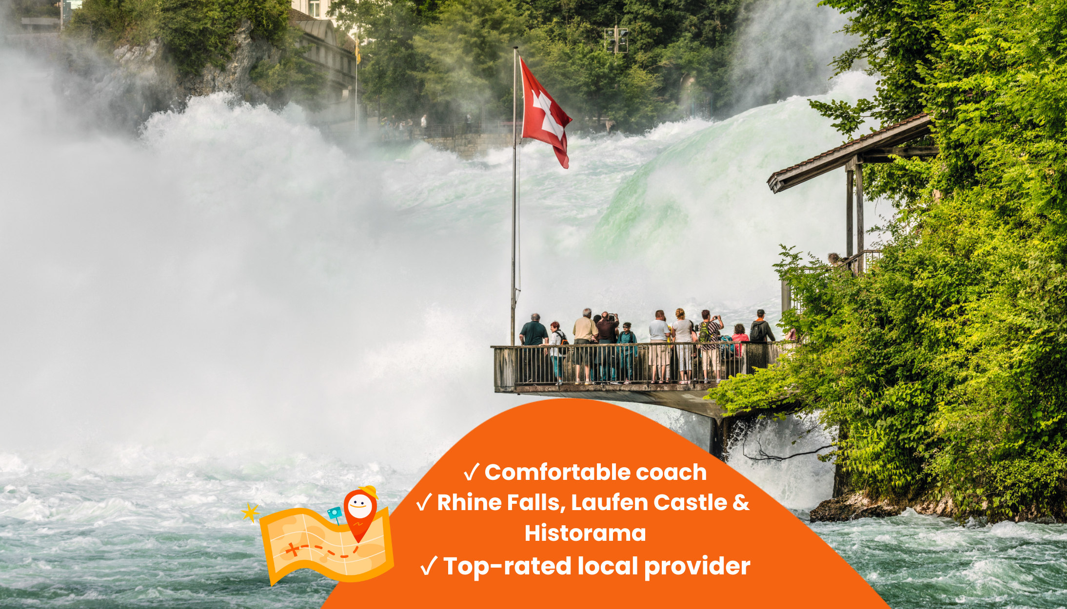 苏黎世出发莱茵瀑布半日游（含全景电梯）