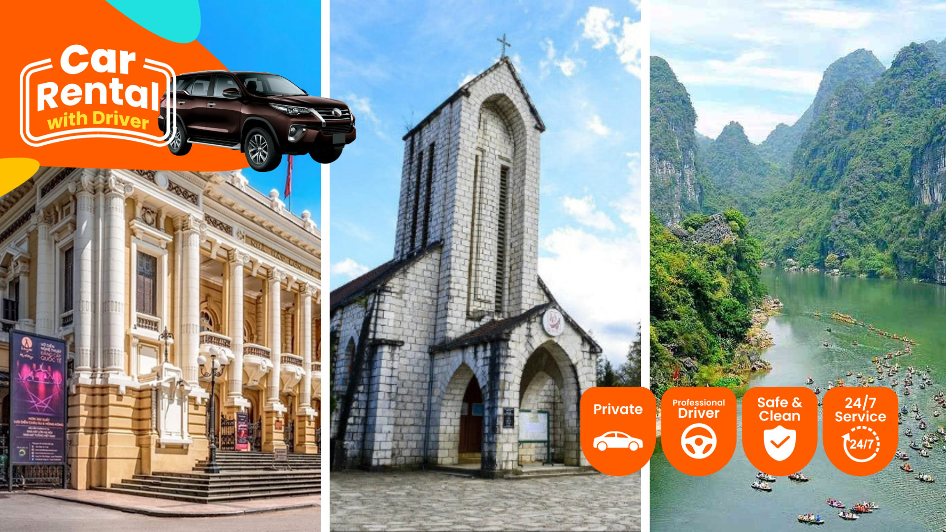 私人接送 河内至长安（宁平）／沙坝／下龙湾／海防 / 木州 / 枚州 