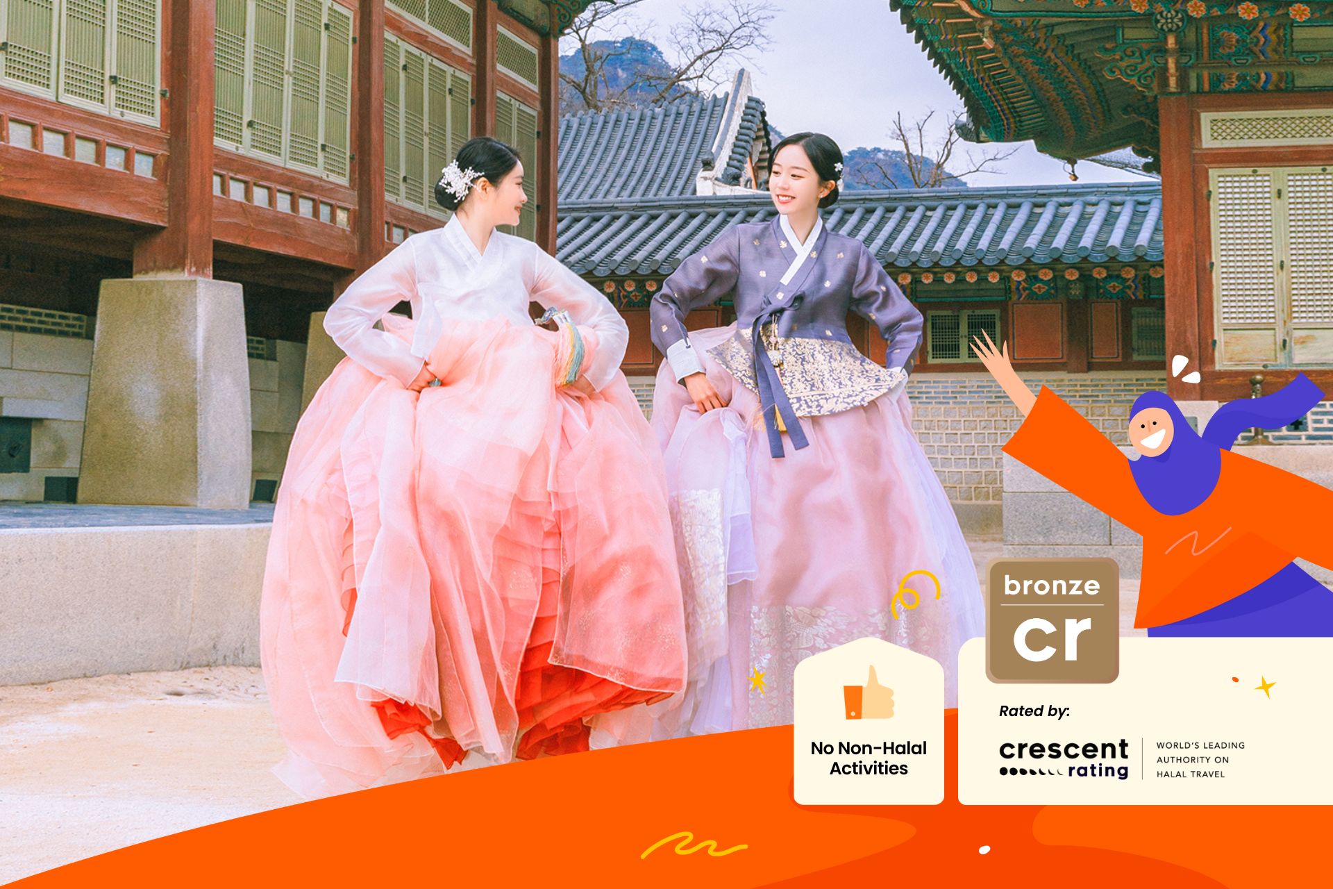 在 Hanboknam 景福宫店租借韩服并体验韩式发型设计