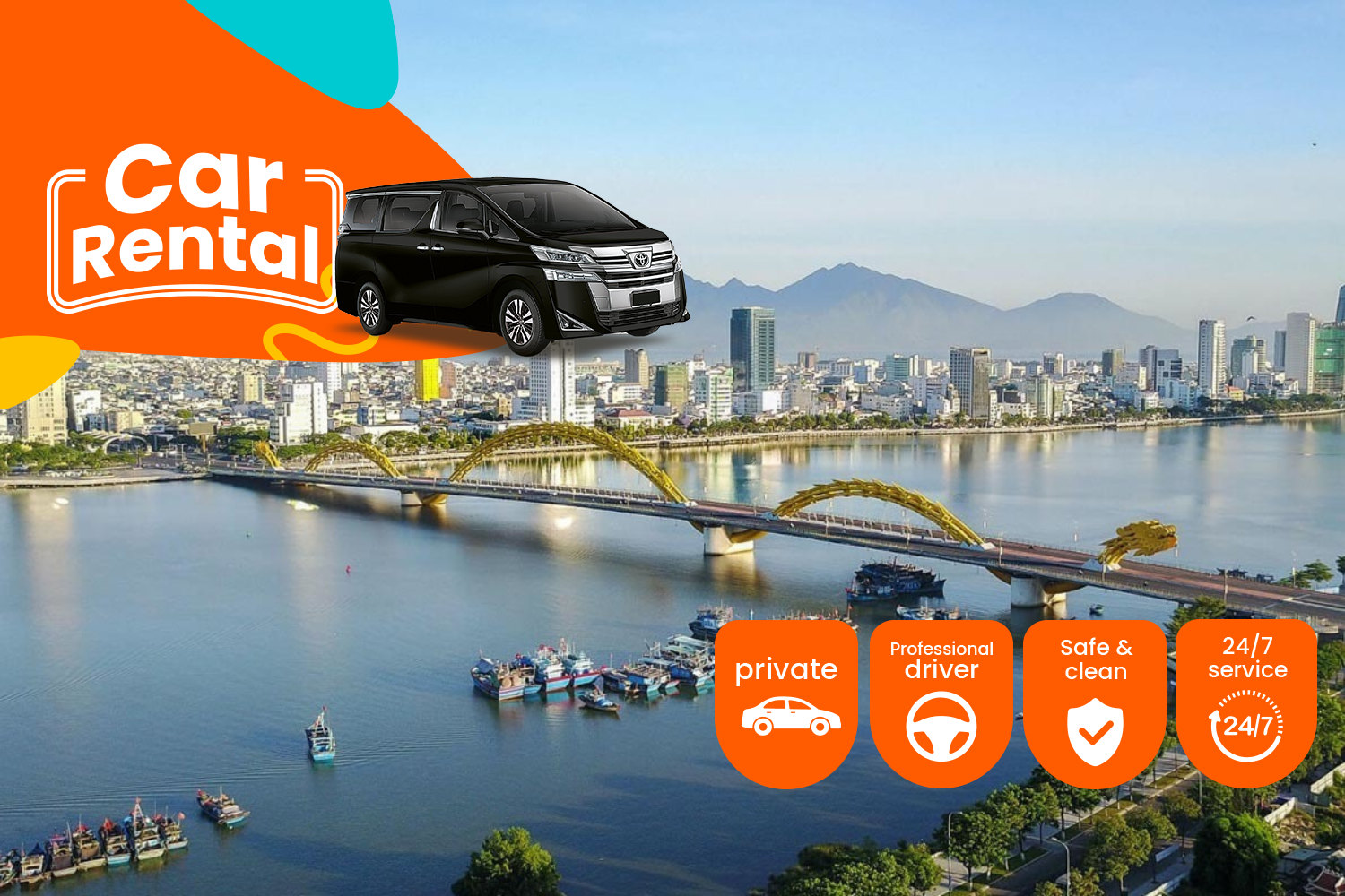 岘港包车接送 - 岘港市/会安/顺化 (中文／越南司机)